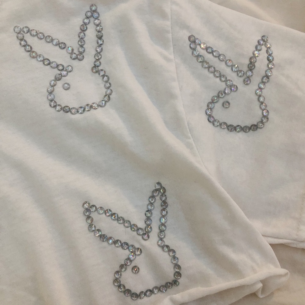rhinestone playboy crop top - Picture 3 of 3